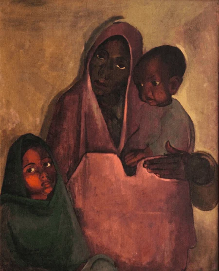 Mother India' by Amrita Sher-Gil _Painting Rajasthan_India